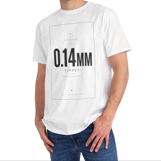 0.14mm Typography Tee — Minimalist Measurement Graphic T-Shirt
