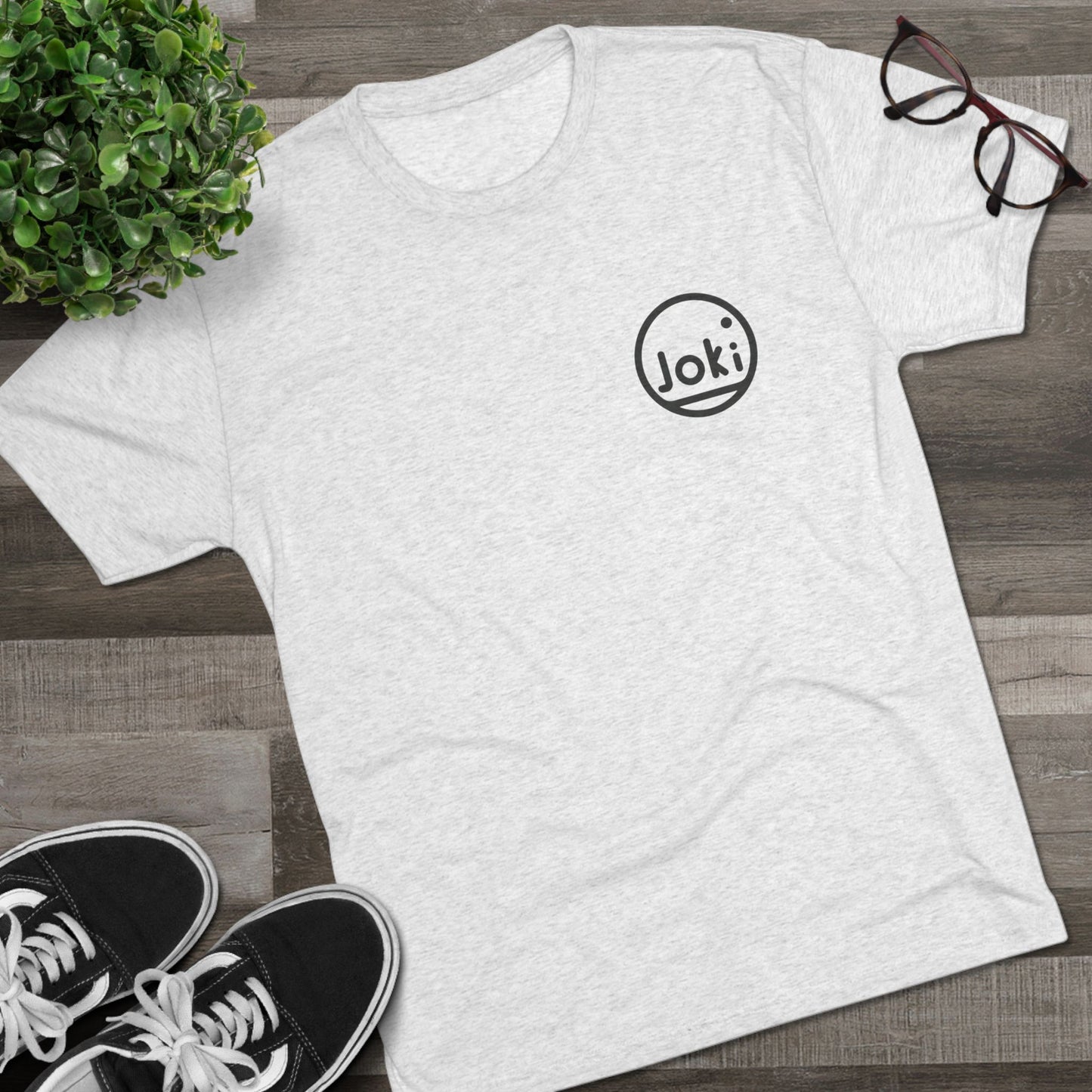 Joki Minimal Logo Tee — Unisex Tri-Blend Crew Shirt