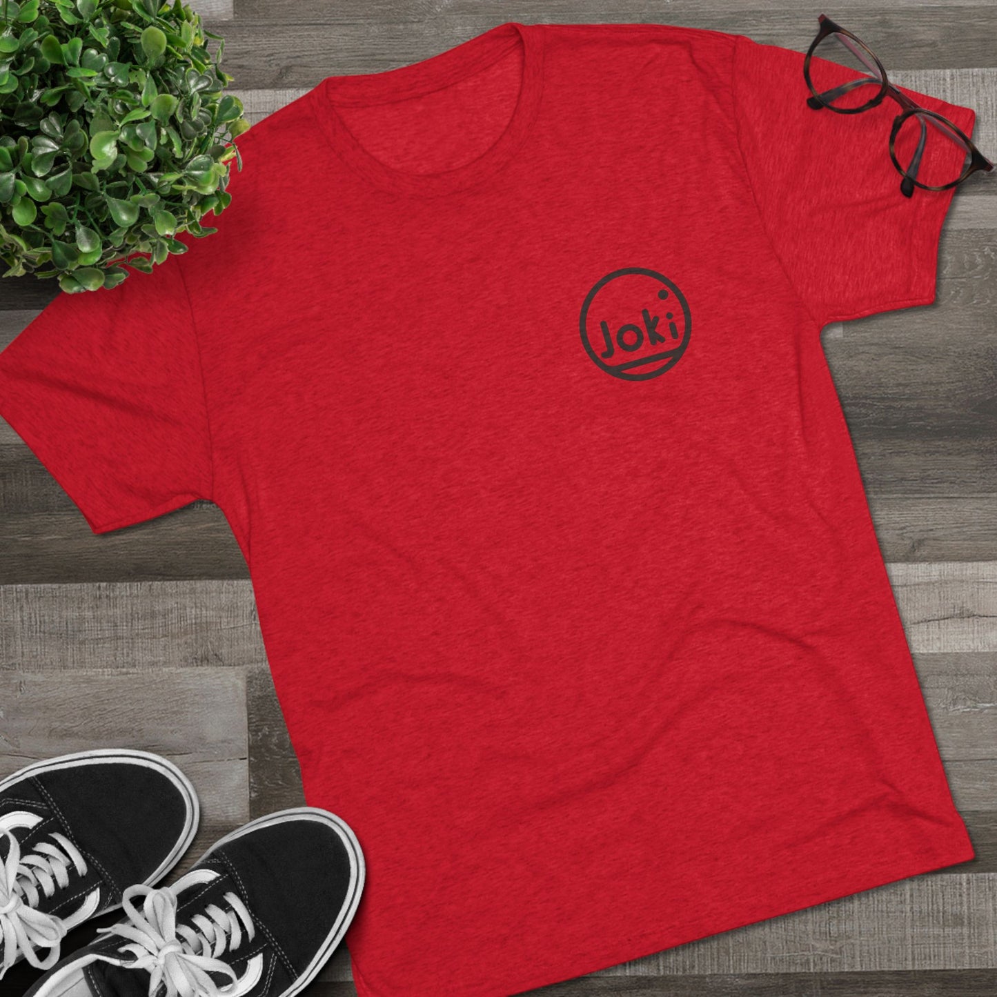 Joki Minimal Logo Tee — Unisex Tri-Blend Crew Shirt