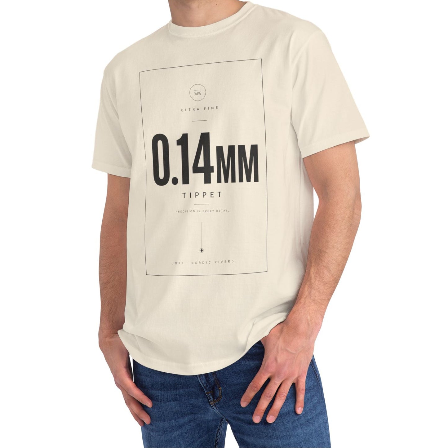 0.14mm Typography Tee — Minimalist Measurement Graphic T-Shirt