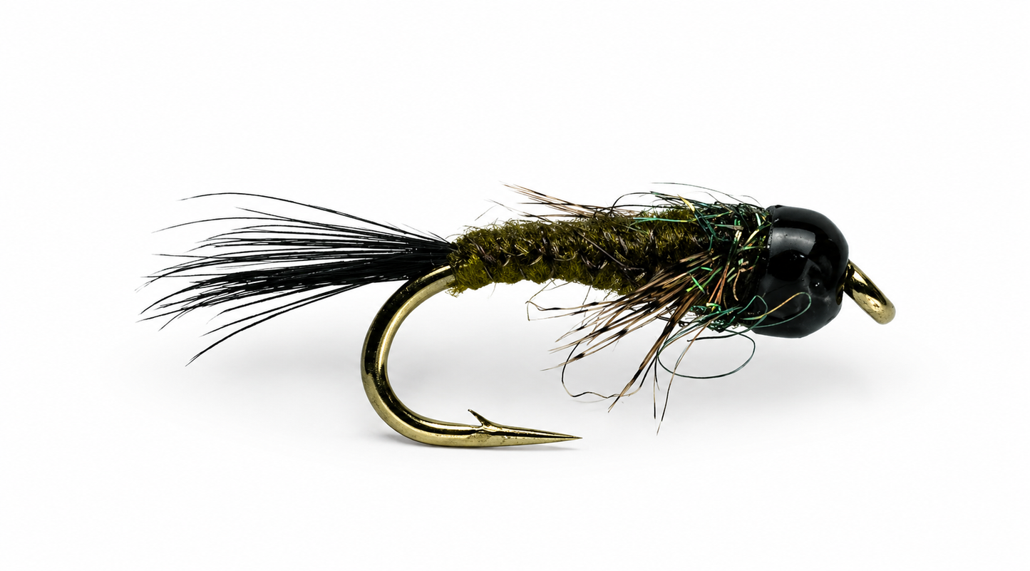 G.H. Ribbed Tungsten Nymph Olive #14  | Joki
