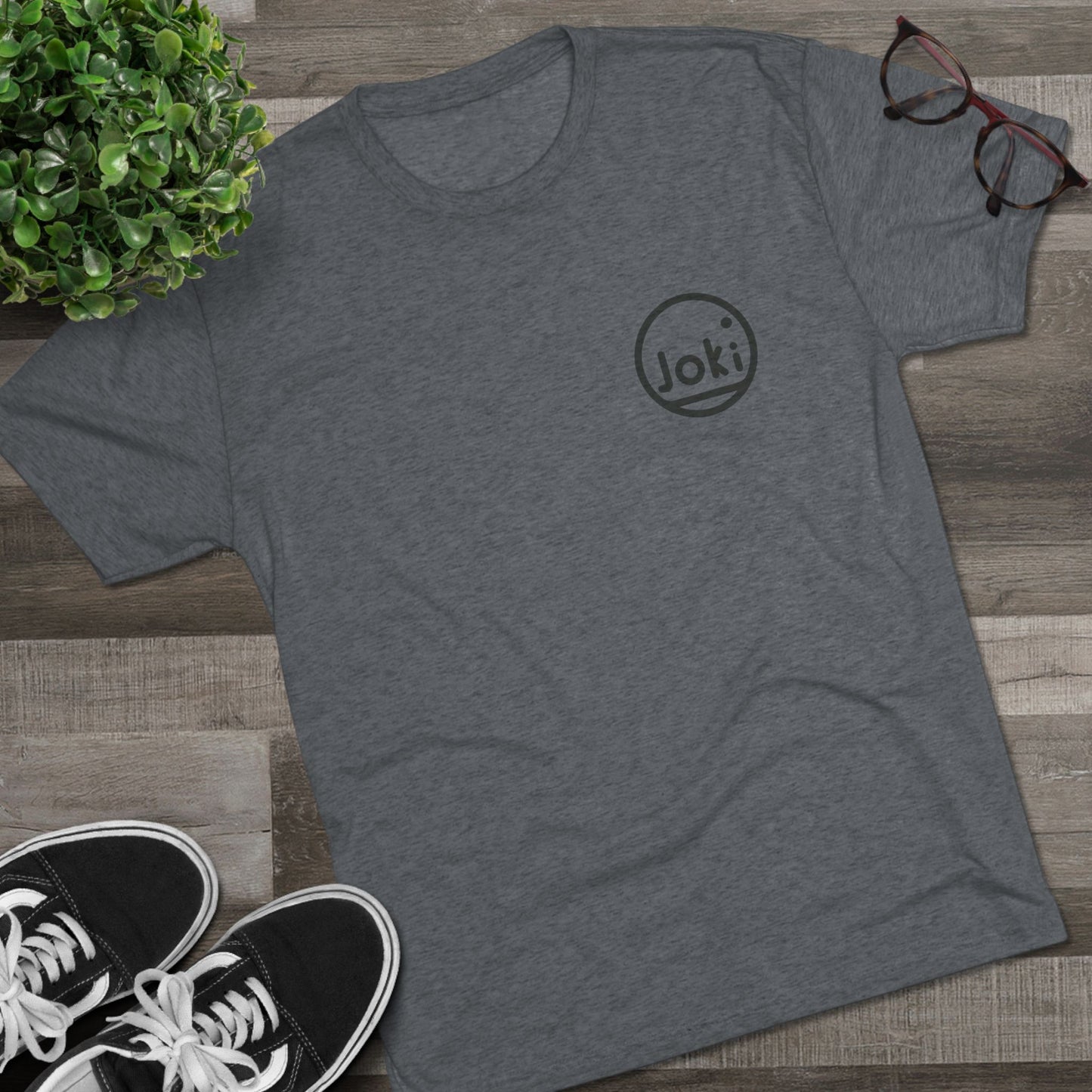 Joki Minimal Logo Tee — Unisex Tri-Blend Crew Shirt