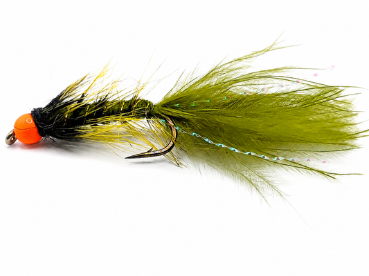 Flickslända Olive BeadHead Orange #10