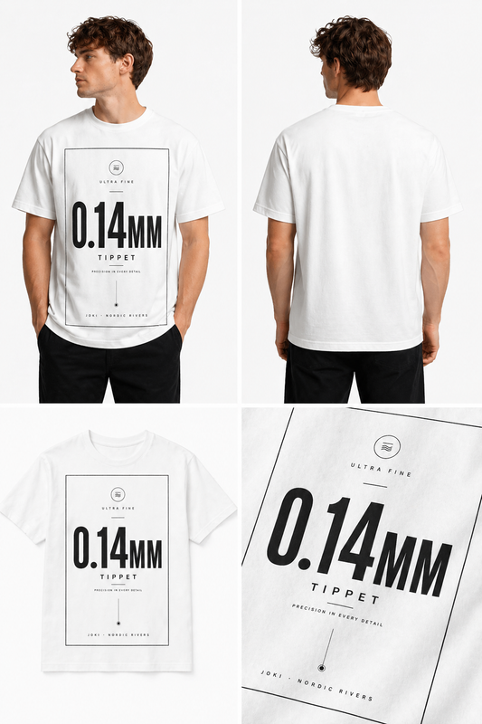 0.14mm Typography Tee — Minimalist Measurement Graphic T-Shirt